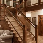 نرده پله چوب و شیشه،انتخابی لاکچری برای دکوراسیونی ماندگار