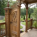 دروازه عابر پیاده چوبی و فرفورژه